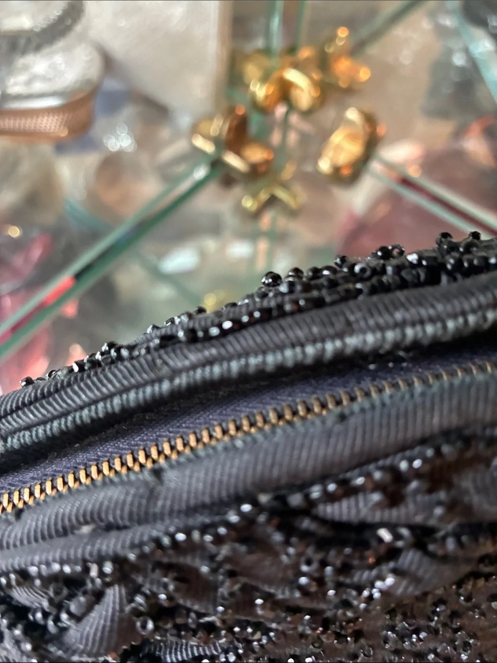 Black Beaded Evening Bag Designer Style